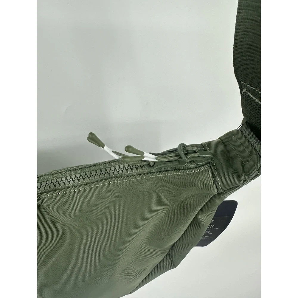 Fabletics The Sling Bag Adjustable Utility Green Zipper New 12X7 - Picture 5 of 15